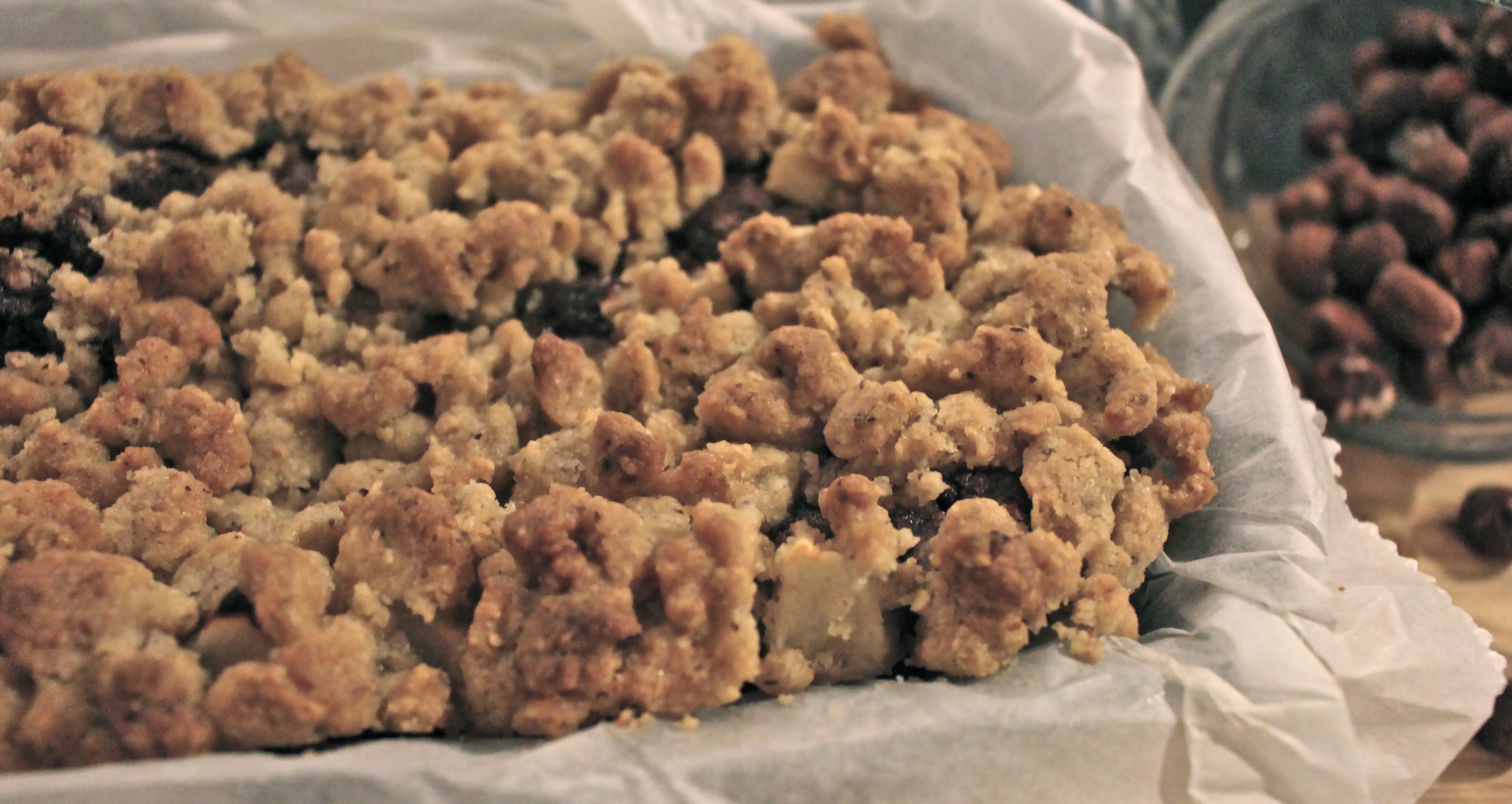 cake crumble poire choco noisette