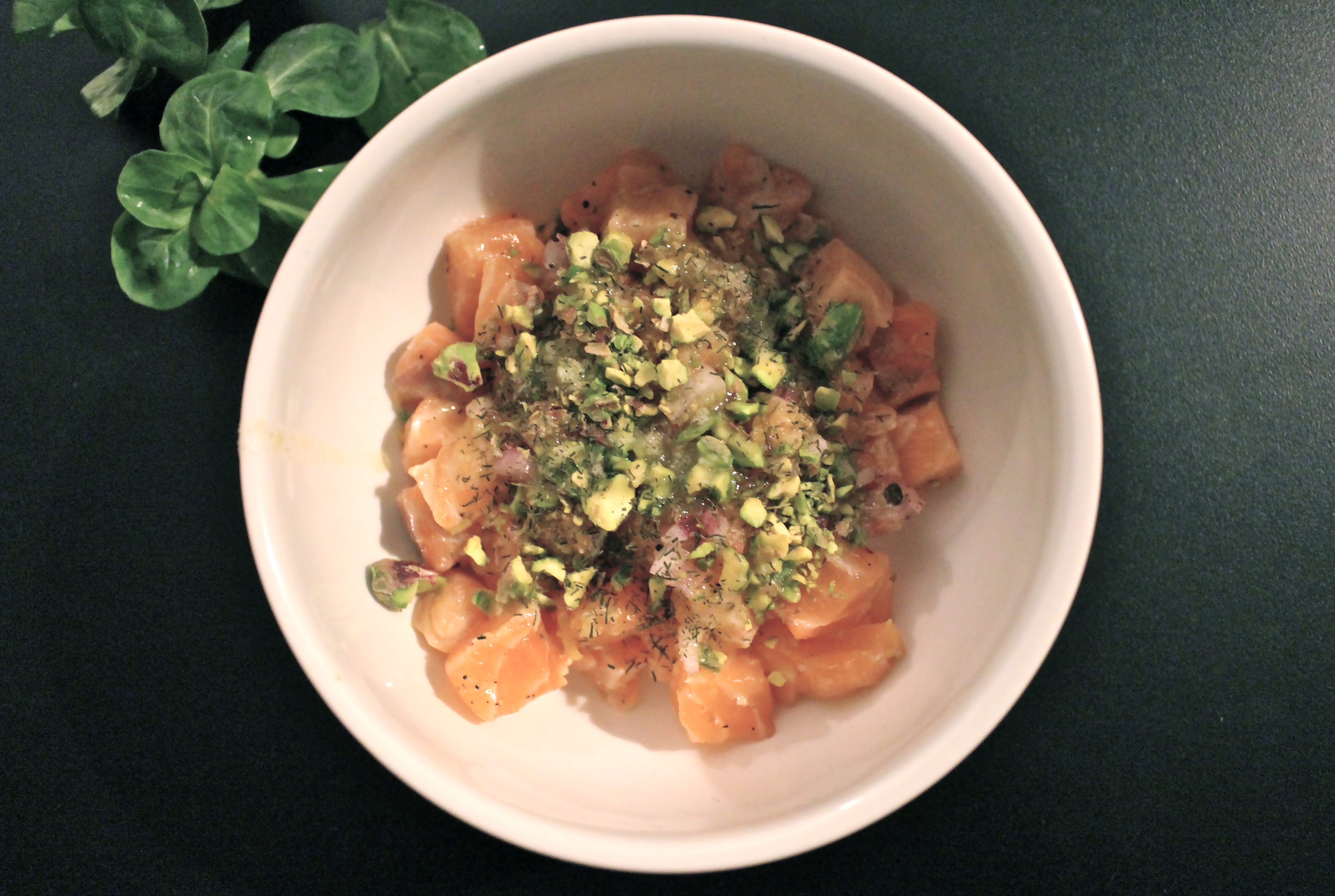Tartare saumon pistache