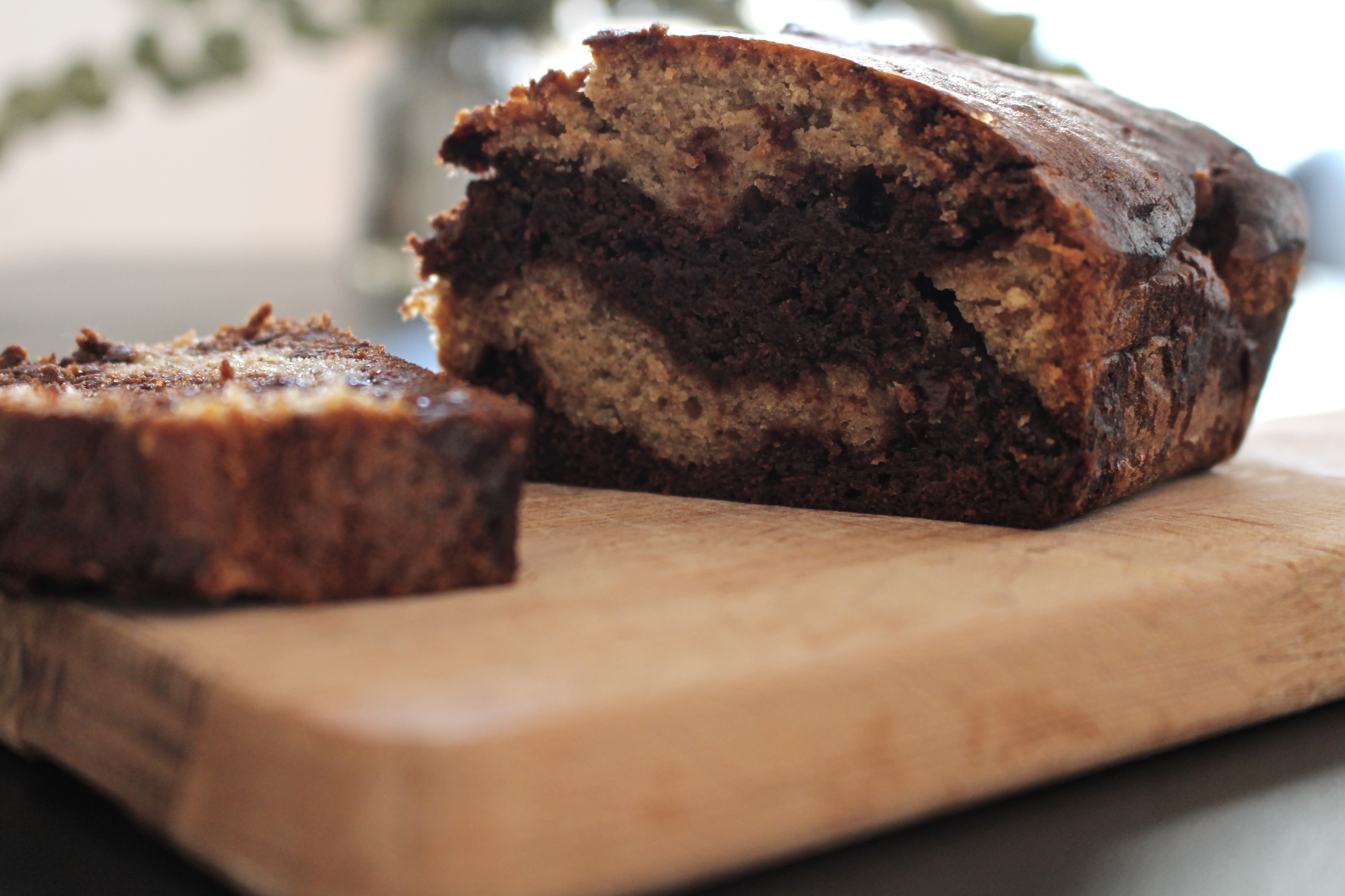 banana bread marbré choco